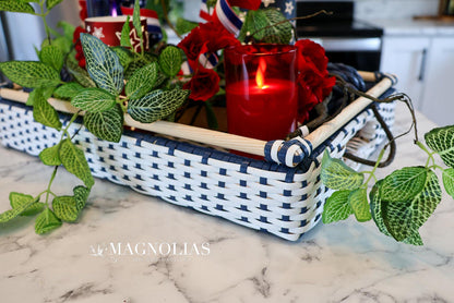 Woven Blue & White Tray- 2 Sizes