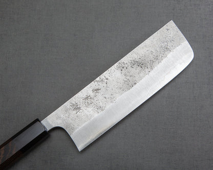 Yoshimi Kato Aogami Super Nashiji 165mm Nakiri with Wenge / Buffalo Horn Handle