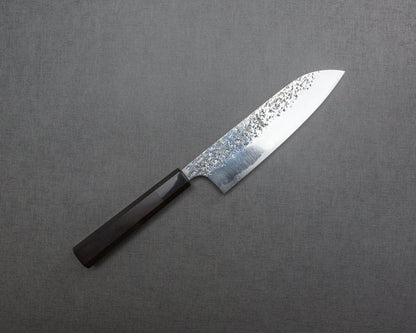 Yu Kurosaki "Shizuku" R2/SG2 Tsuchime 165mm Santoku with Ebony Buffalo Horn Handle